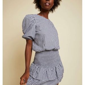 Nation LTD Heidi Gingham Puff Sleeve Blouse - new!